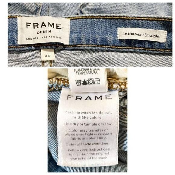 NWT FRAME Le Nouveau Distressed Ankle Straight Leg Jeans, light wash - Picture 9 of 13